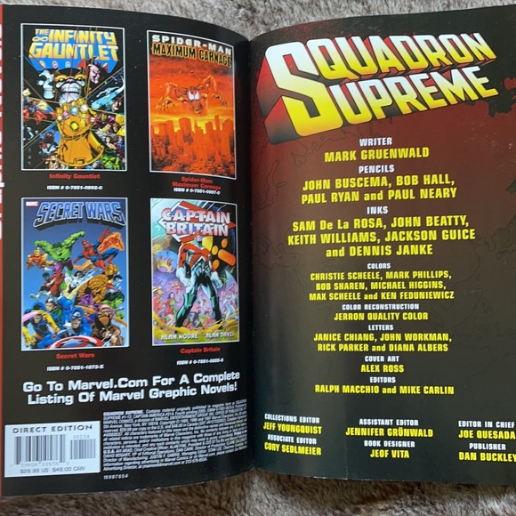 Marvel Accessories Squadron Supreme Direct Edition Comic Book